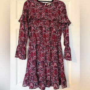 MICHAEL Michael Kors Burgundy Paisley Long Sleeve Dress